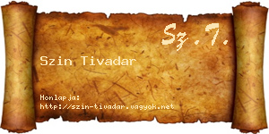 Szin Tivadar névjegykártya